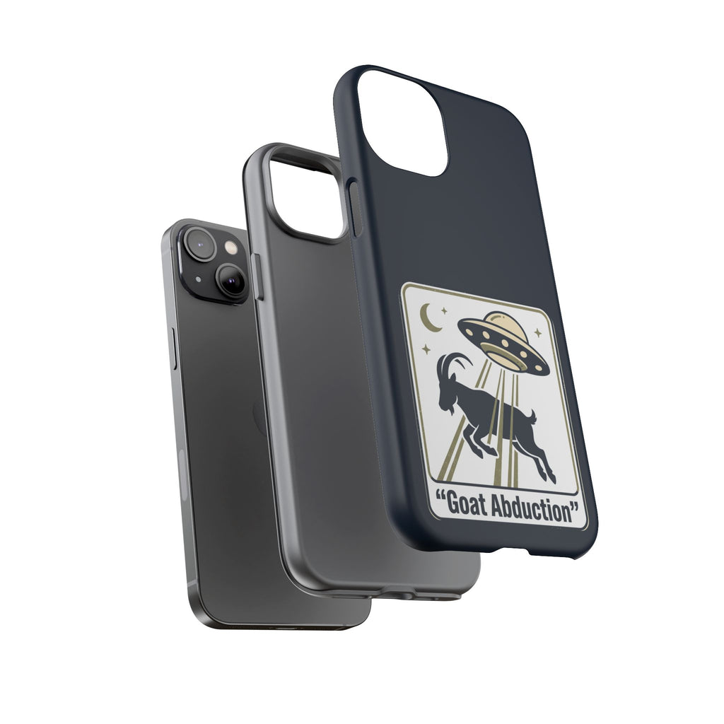 Goat Abduction Phone Case – Funny UFO Alien Goat Design, Novelty iPhone Cover