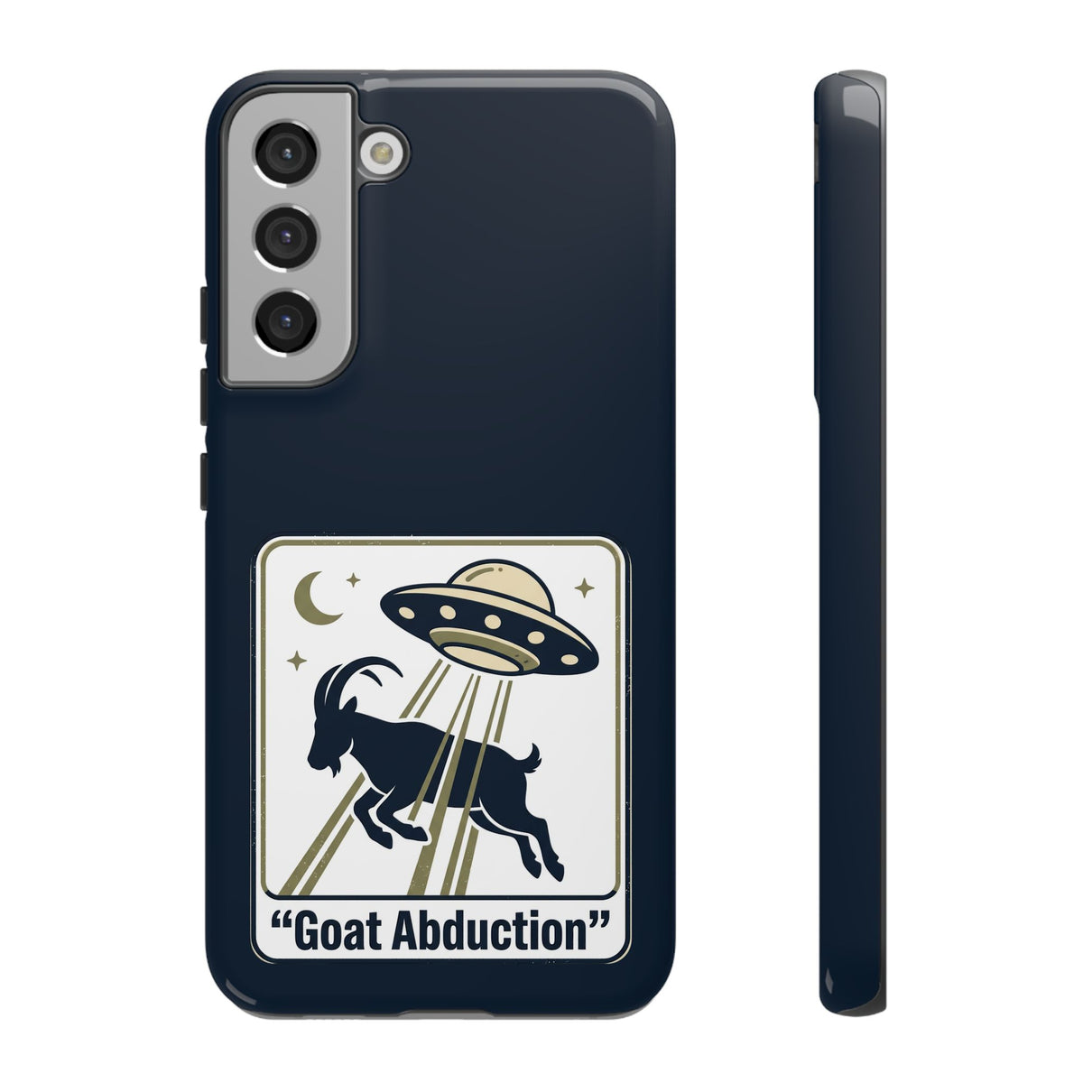 Goat Abduction Phone Case – Funny UFO Alien Goat Design, Novelty iPhone Cover