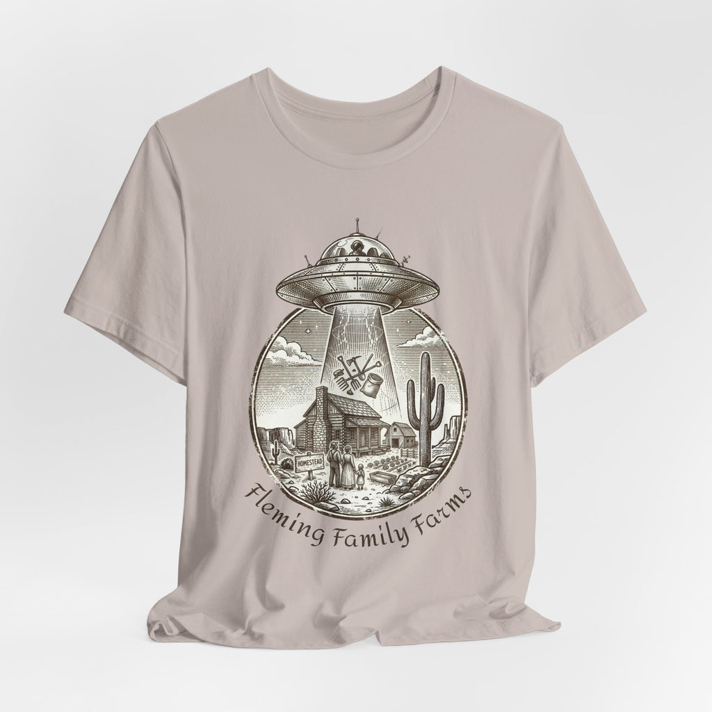 Desert UFO Abduction Tee | Retro Southwestern Alien, Vintage Sci‑Fi Graphic