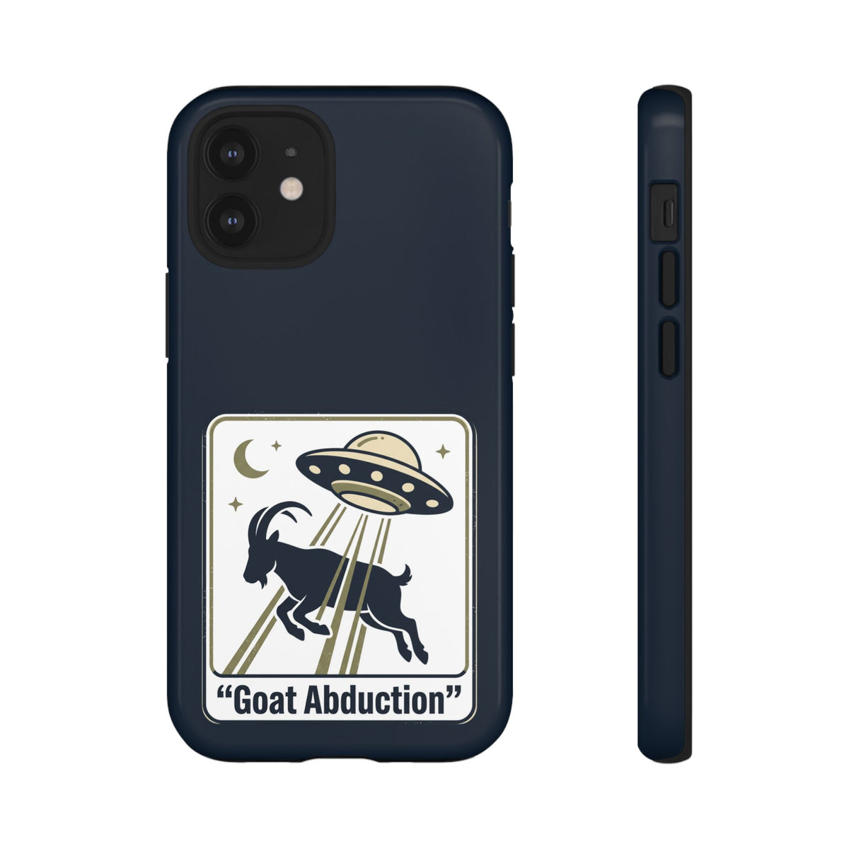 Goat Abduction Phone Case – Funny UFO Alien Goat Design, Novelty iPhone Cover