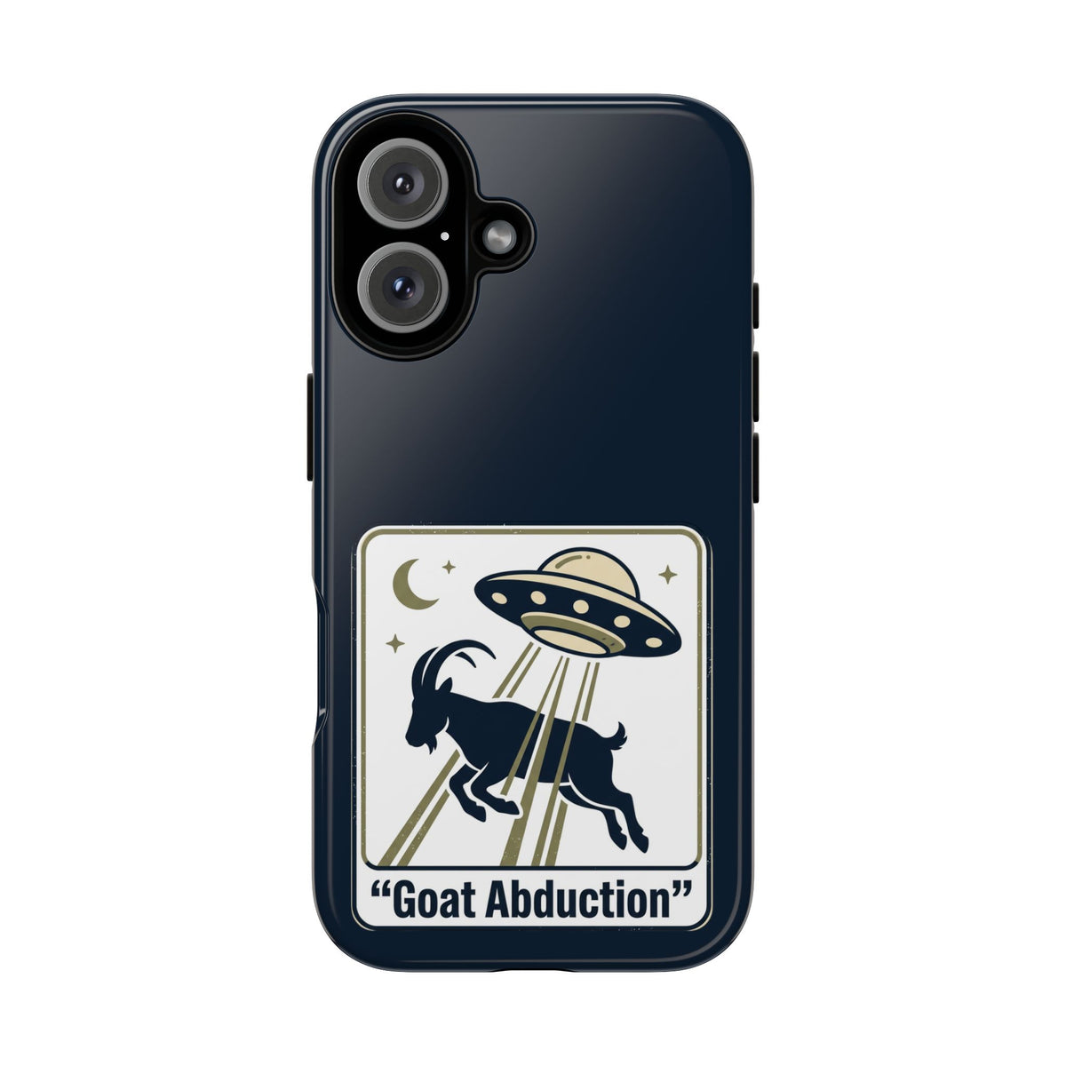 Goat Abduction Phone Case – Funny UFO Alien Goat Design, Novelty iPhone Cover
