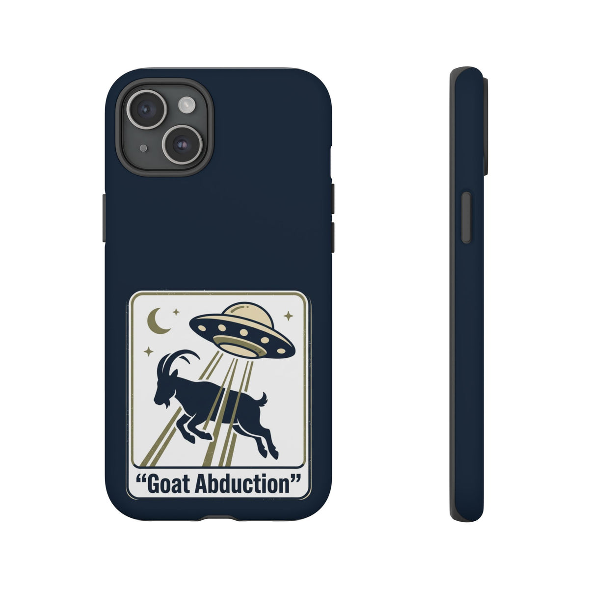 Goat Abduction Phone Case – Funny UFO Alien Goat Design, Novelty iPhone Cover