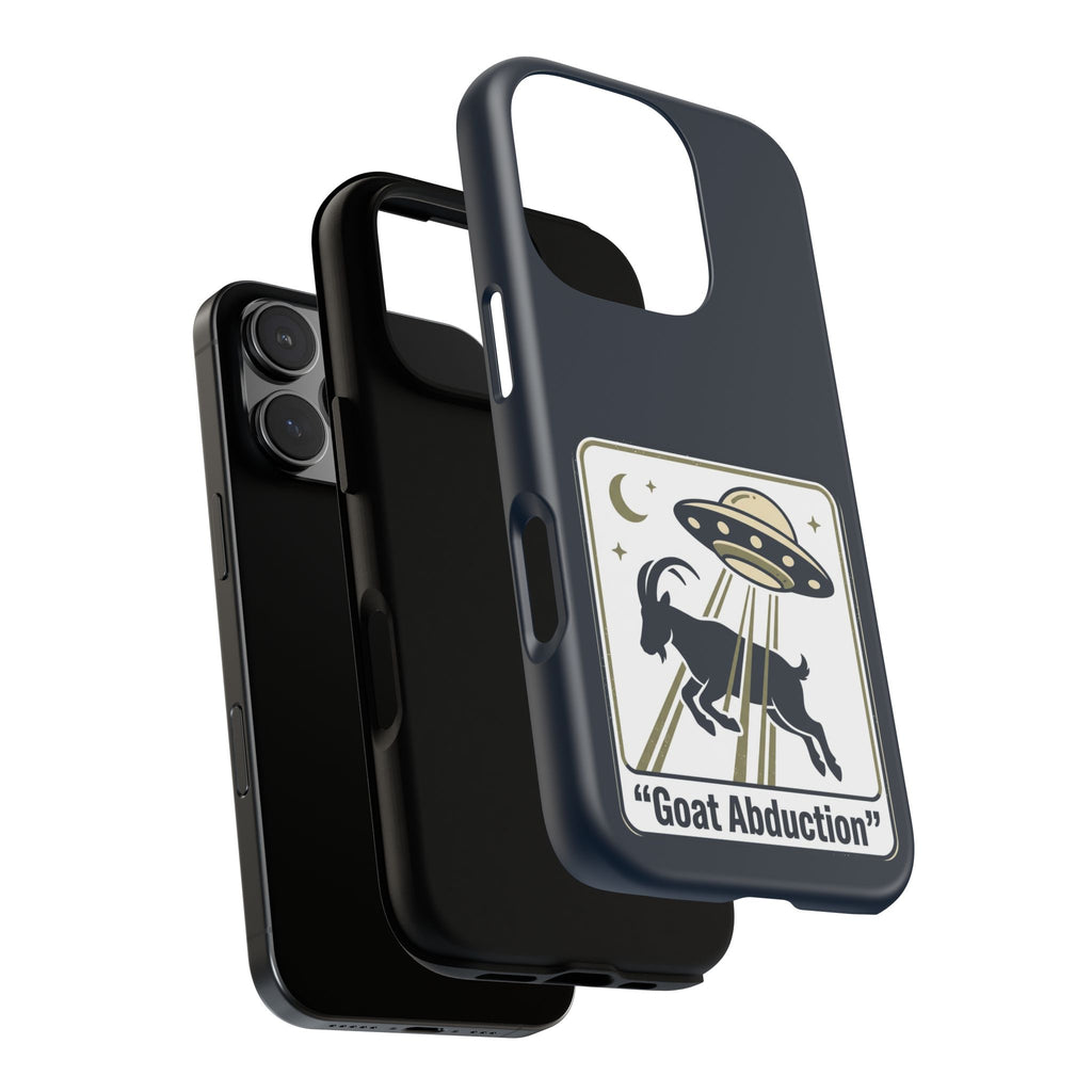 Goat Abduction Phone Case – Funny UFO Alien Goat Design, Novelty iPhone Cover
