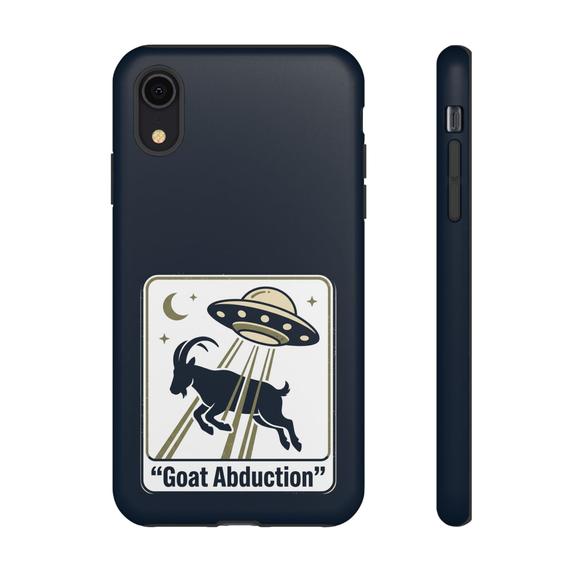 Goat Abduction Phone Case – Funny UFO Alien Goat Design, Novelty iPhone Cover