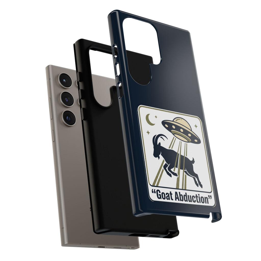 Goat Abduction Phone Case – Funny UFO Alien Goat Design, Novelty iPhone Cover