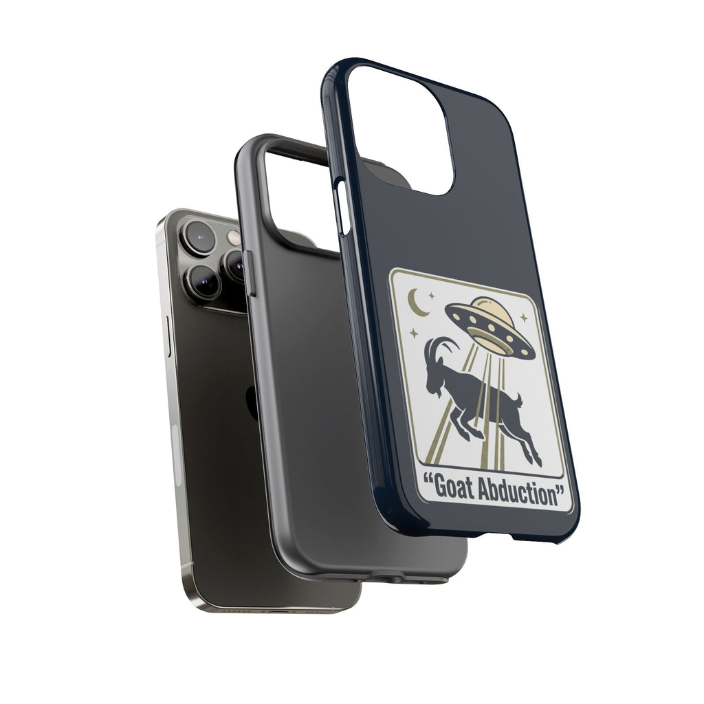 Goat Abduction Phone Case – Funny UFO Alien Goat Design, Novelty iPhone Cover