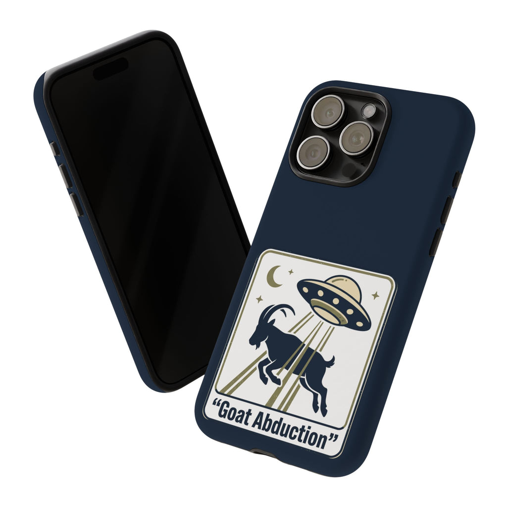 Goat Abduction Phone Case – Funny UFO Alien Goat Design, Novelty iPhone Cover