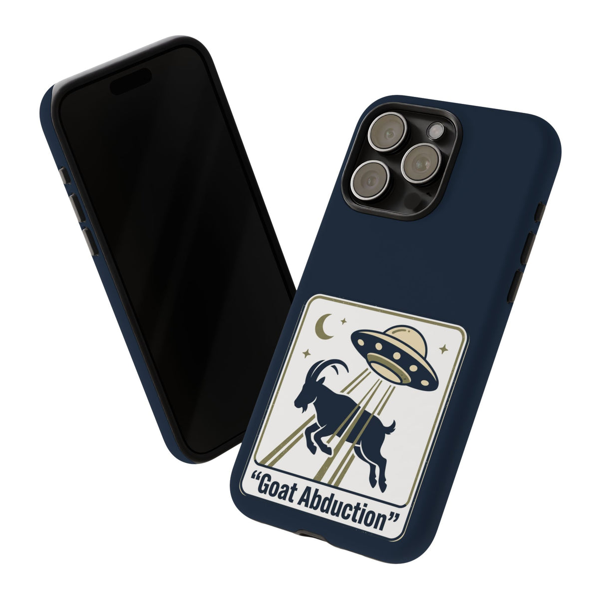 Goat Abduction Phone Case – Funny UFO Alien Goat Design, Novelty iPhone Cover