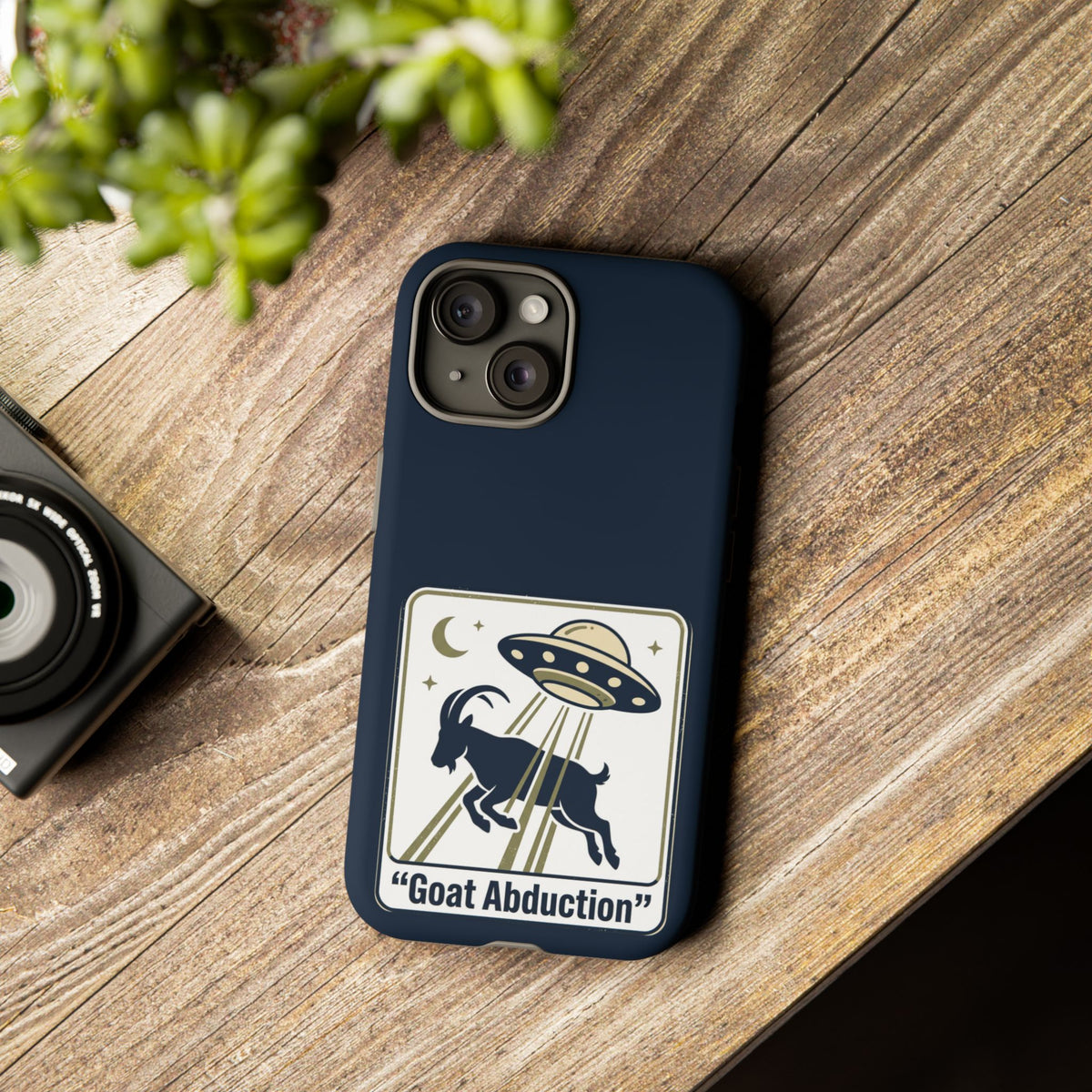 Goat Abduction Phone Case – Funny UFO Alien Goat Design, Novelty iPhone Cover