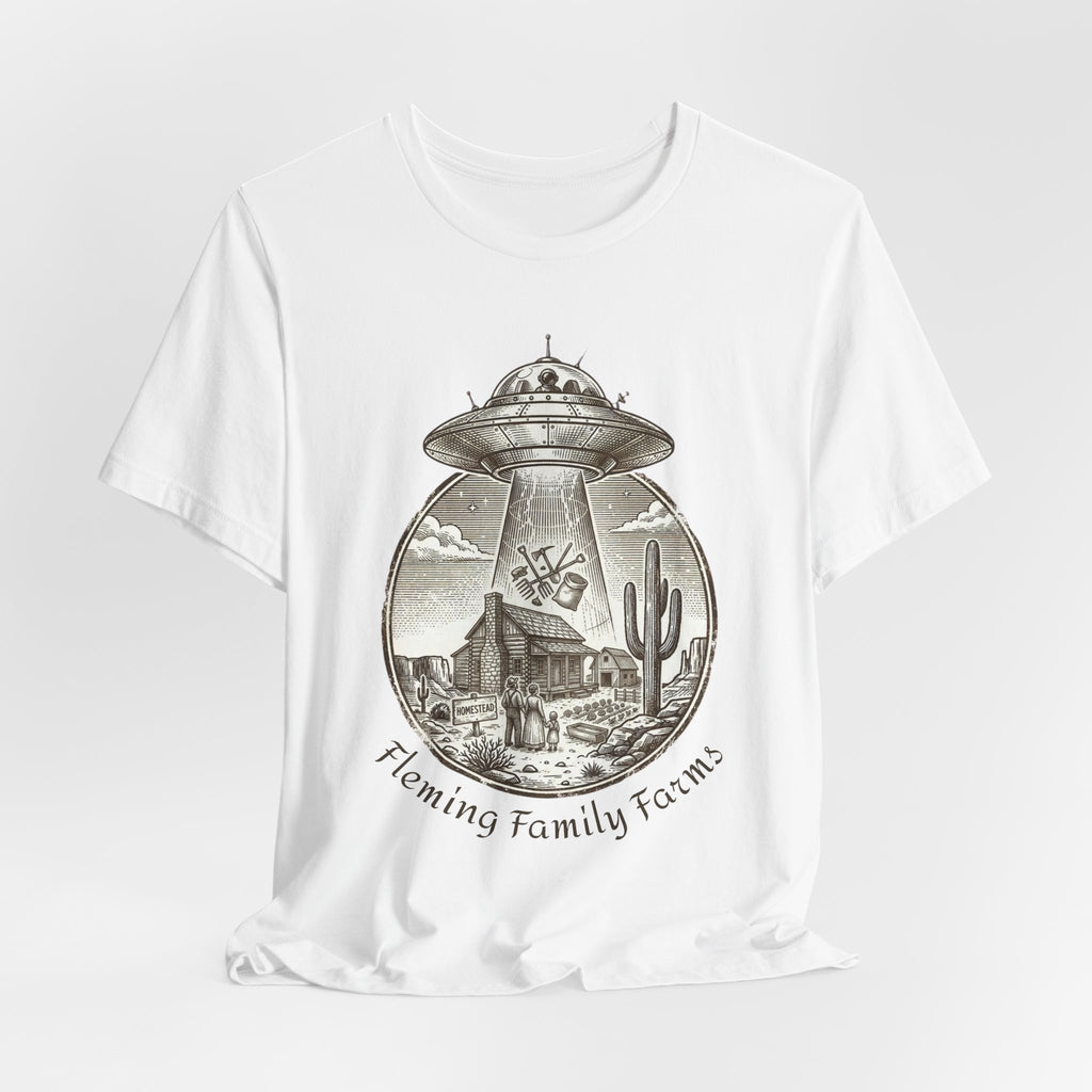 Desert UFO Abduction Tee | Retro Southwestern Alien, Vintage Sci‑Fi Graphic