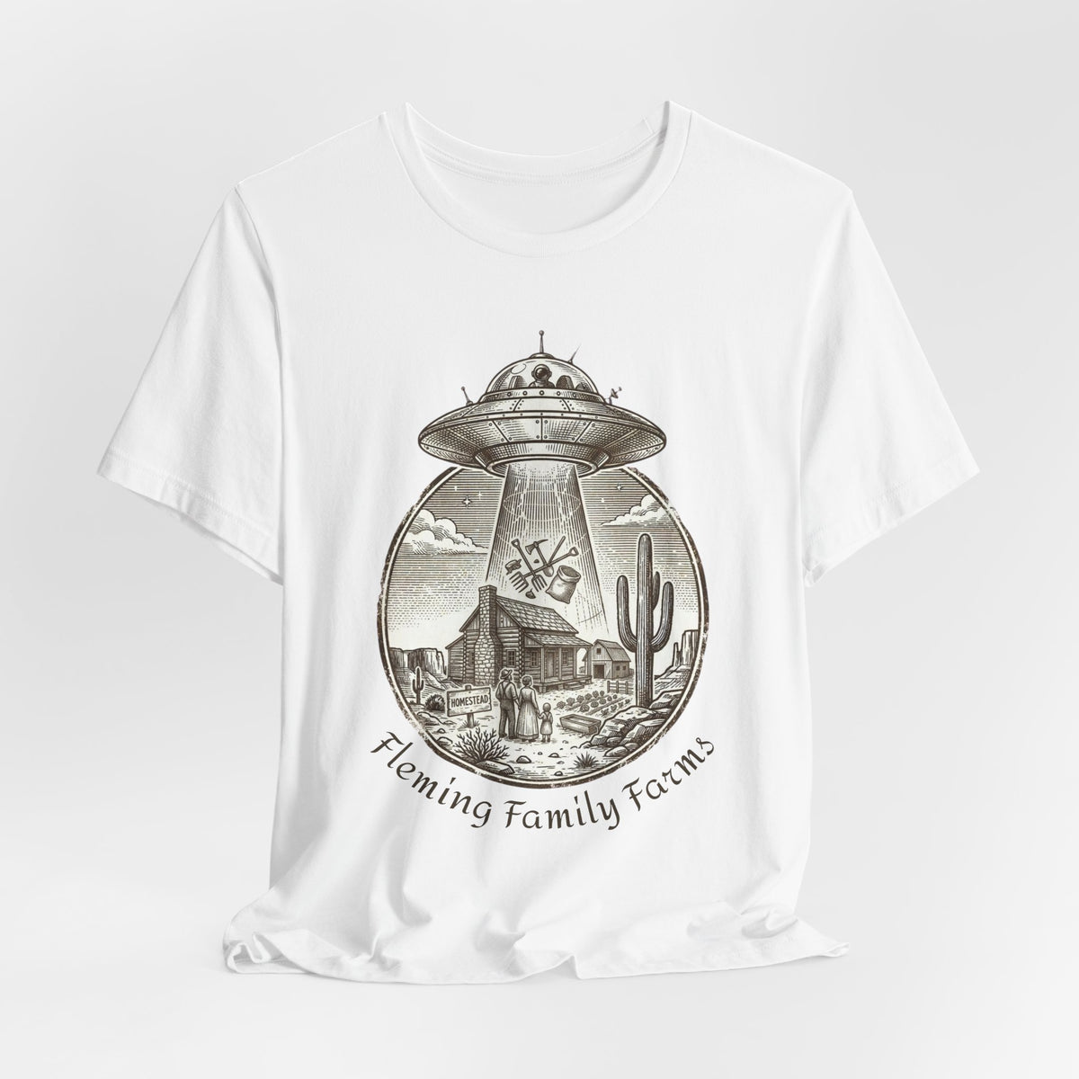 Desert UFO Abduction Tee | Retro Southwestern Alien, Vintage Sci‑Fi Graphic