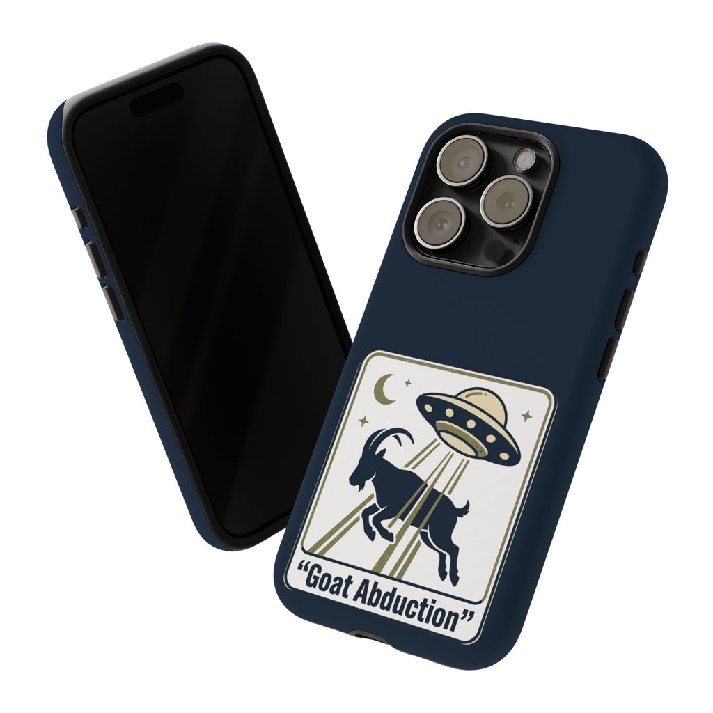 Goat Abduction Phone Case – Funny UFO Alien Goat Design, Novelty iPhone Cover