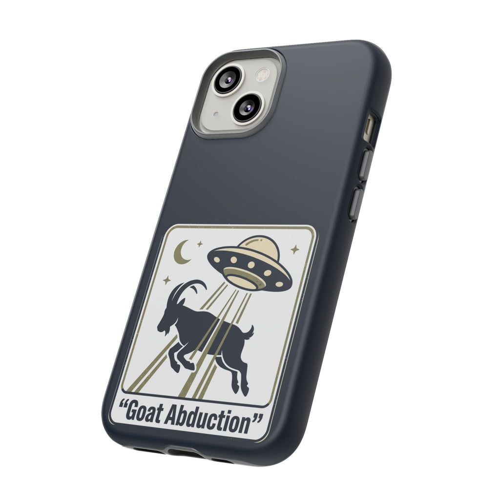 Goat Abduction Phone Case – Funny UFO Alien Goat Design, Novelty iPhone Cover
