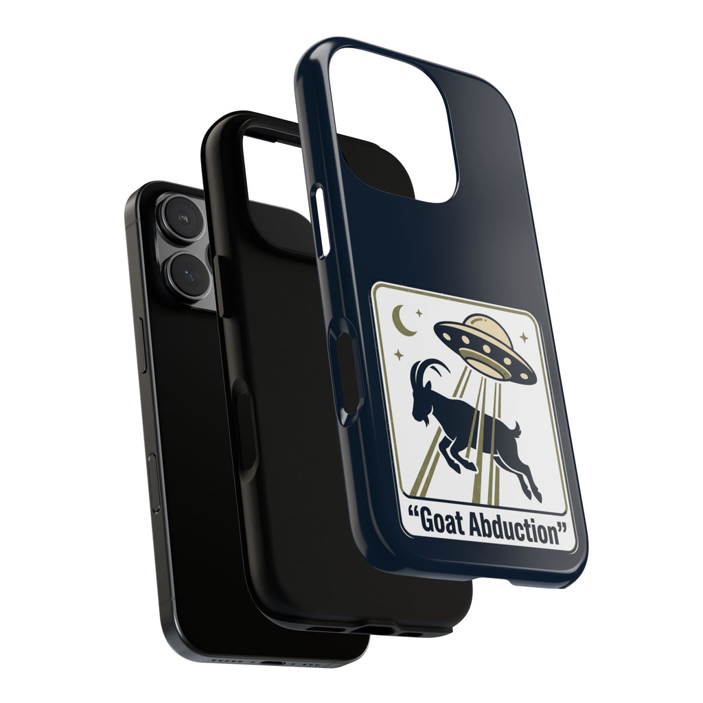 Goat Abduction Phone Case – Funny UFO Alien Goat Design, Novelty iPhone Cover