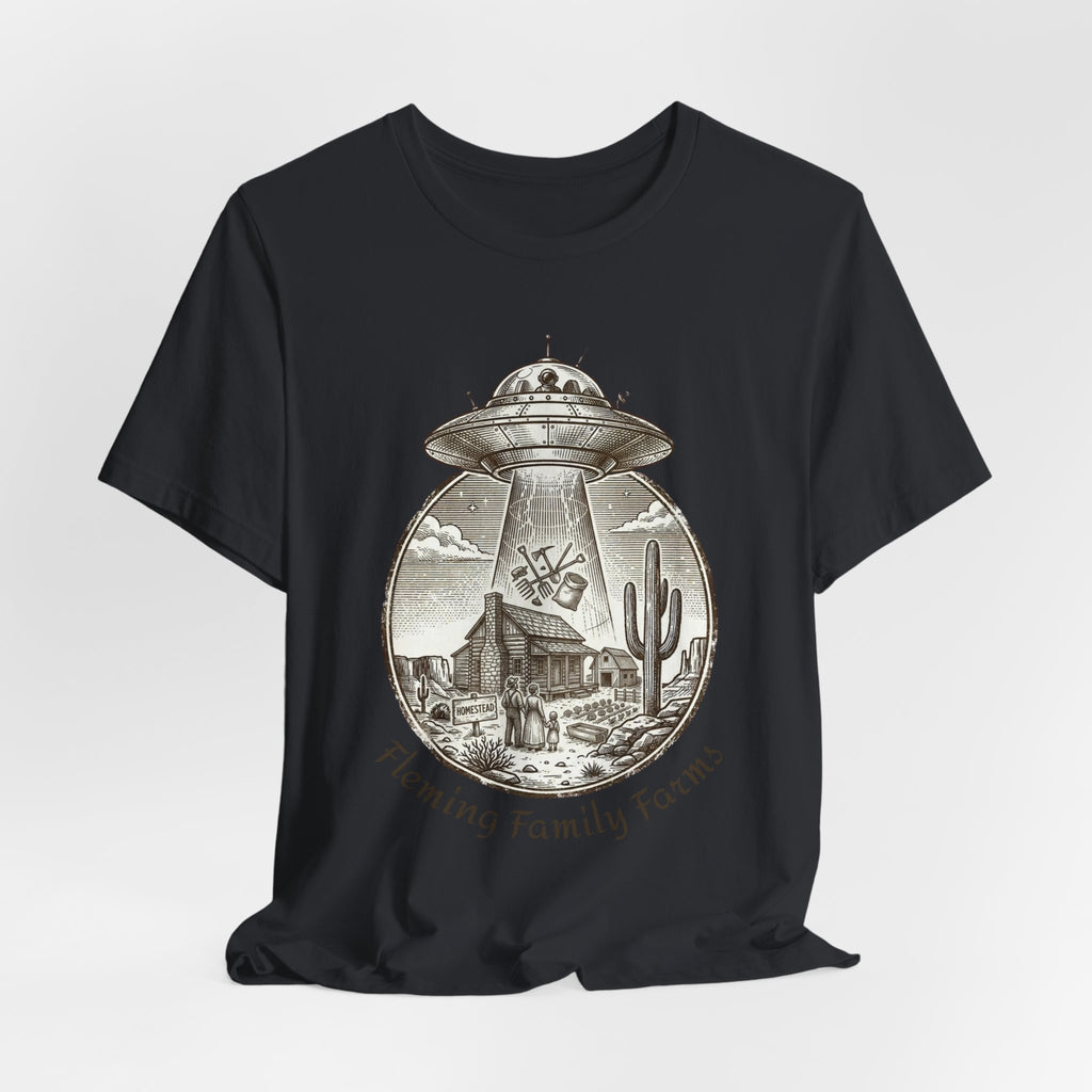 Desert UFO Abduction Tee | Retro Southwestern Alien, Vintage Sci‑Fi Graphic