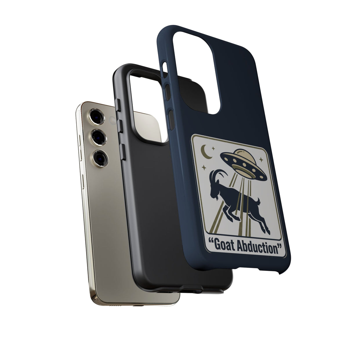 Goat Abduction Phone Case – Funny UFO Alien Goat Design, Novelty iPhone Cover