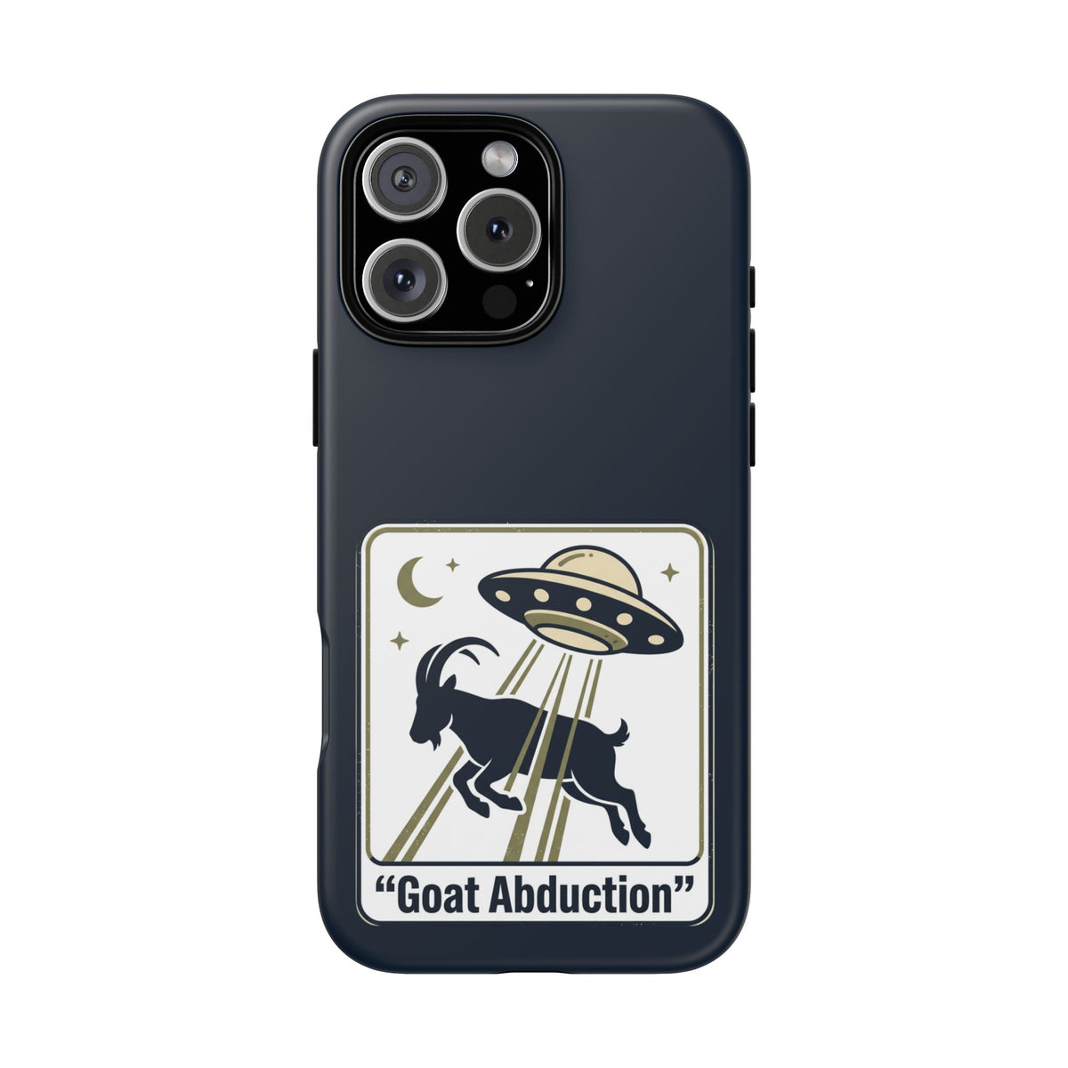 Goat Abduction Phone Case – Funny UFO Alien Goat Design, Novelty iPhone Cover