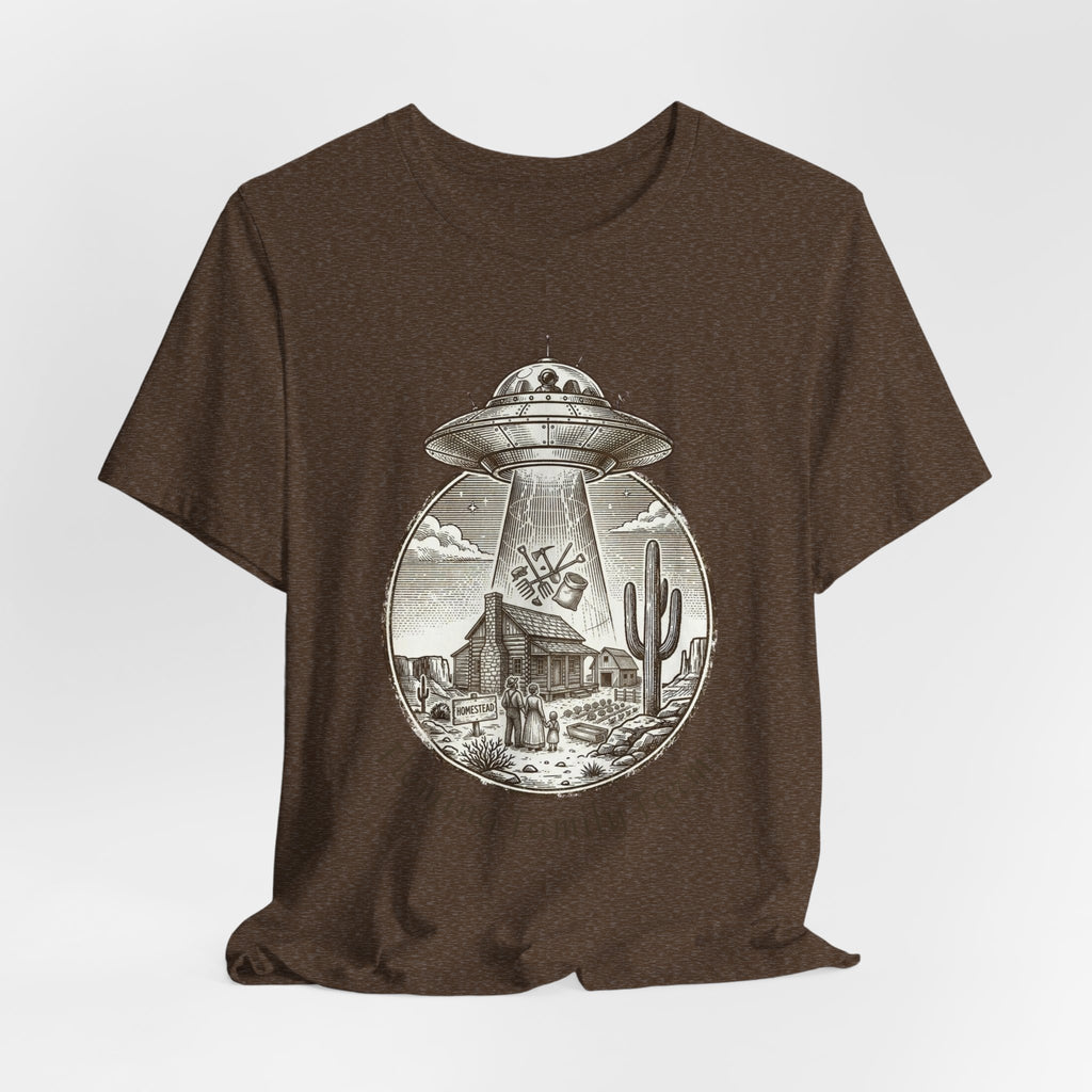 Desert UFO Abduction Tee | Retro Southwestern Alien, Vintage Sci‑Fi Graphic