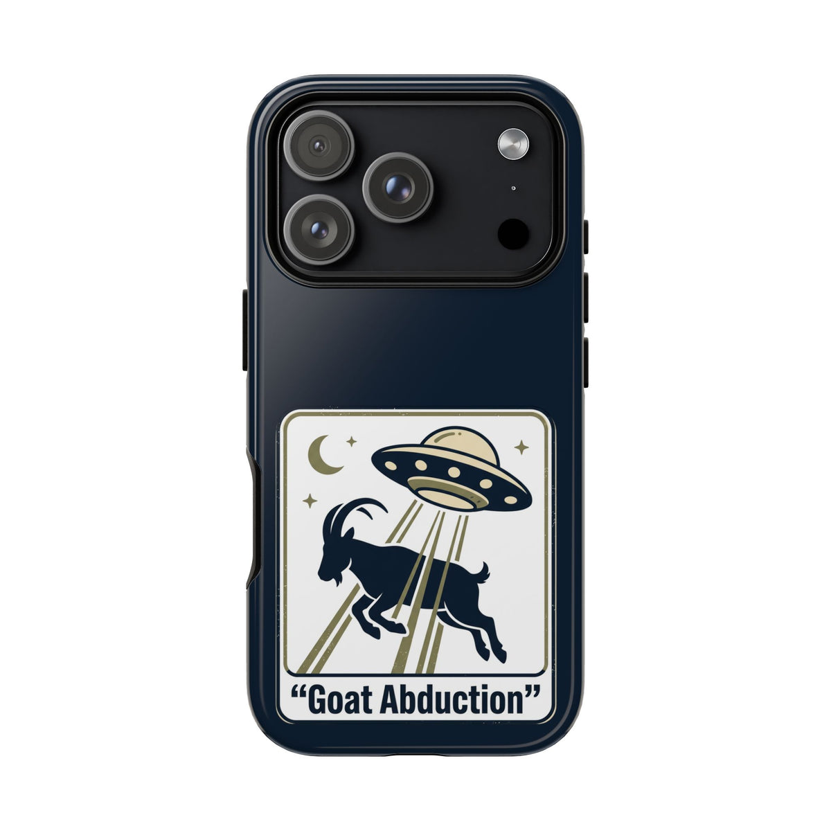 Goat Abduction Phone Case – Funny UFO Alien Goat Design, Novelty iPhone Cover