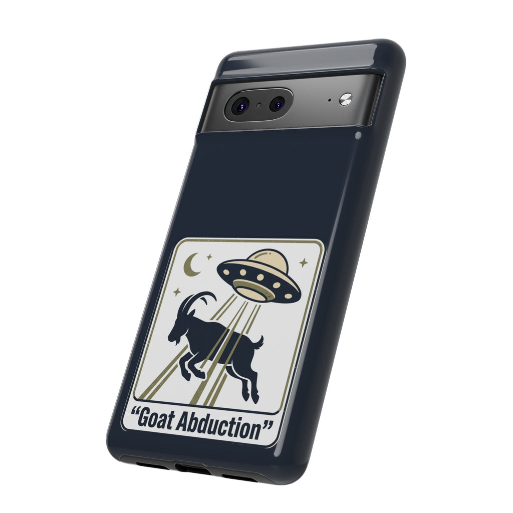 Goat Abduction Phone Case – Funny UFO Alien Goat Design, Novelty iPhone Cover