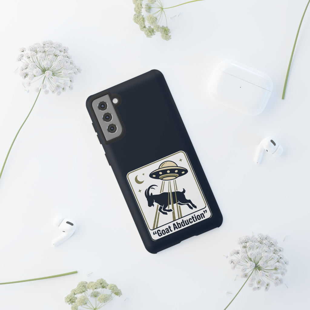 Goat Abduction Phone Case – Funny UFO Alien Goat Design, Novelty iPhone Cover