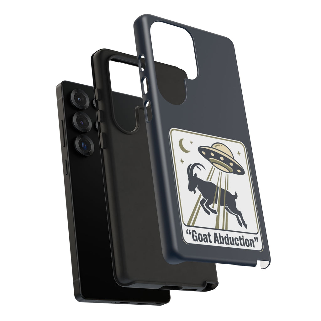 Goat Abduction Phone Case – Funny UFO Alien Goat Design, Novelty iPhone Cover