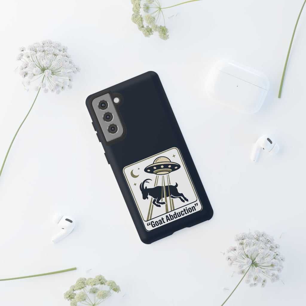 Goat Abduction Phone Case – Funny UFO Alien Goat Design, Novelty iPhone Cover