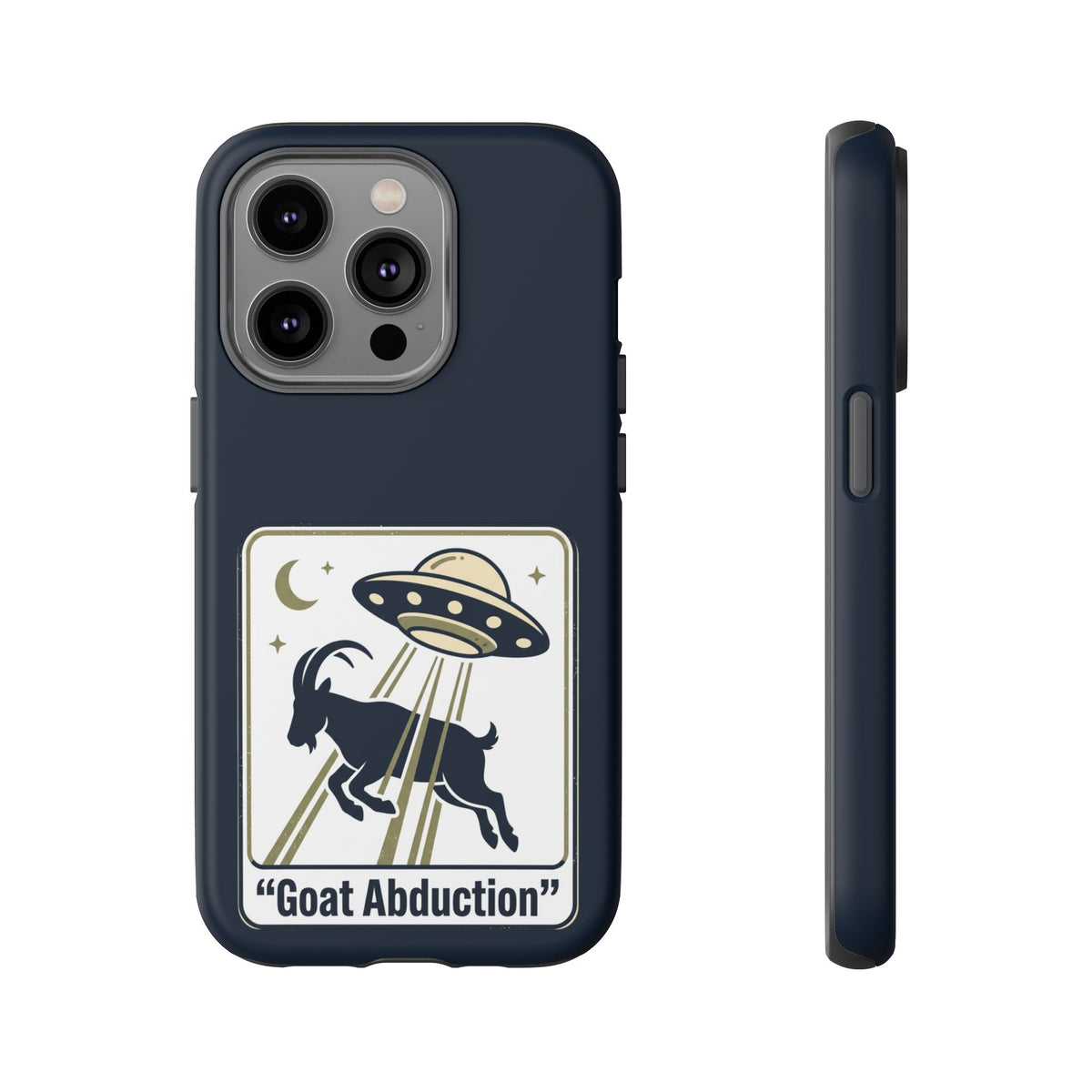Goat Abduction Phone Case – Funny UFO Alien Goat Design, Novelty iPhone Cover