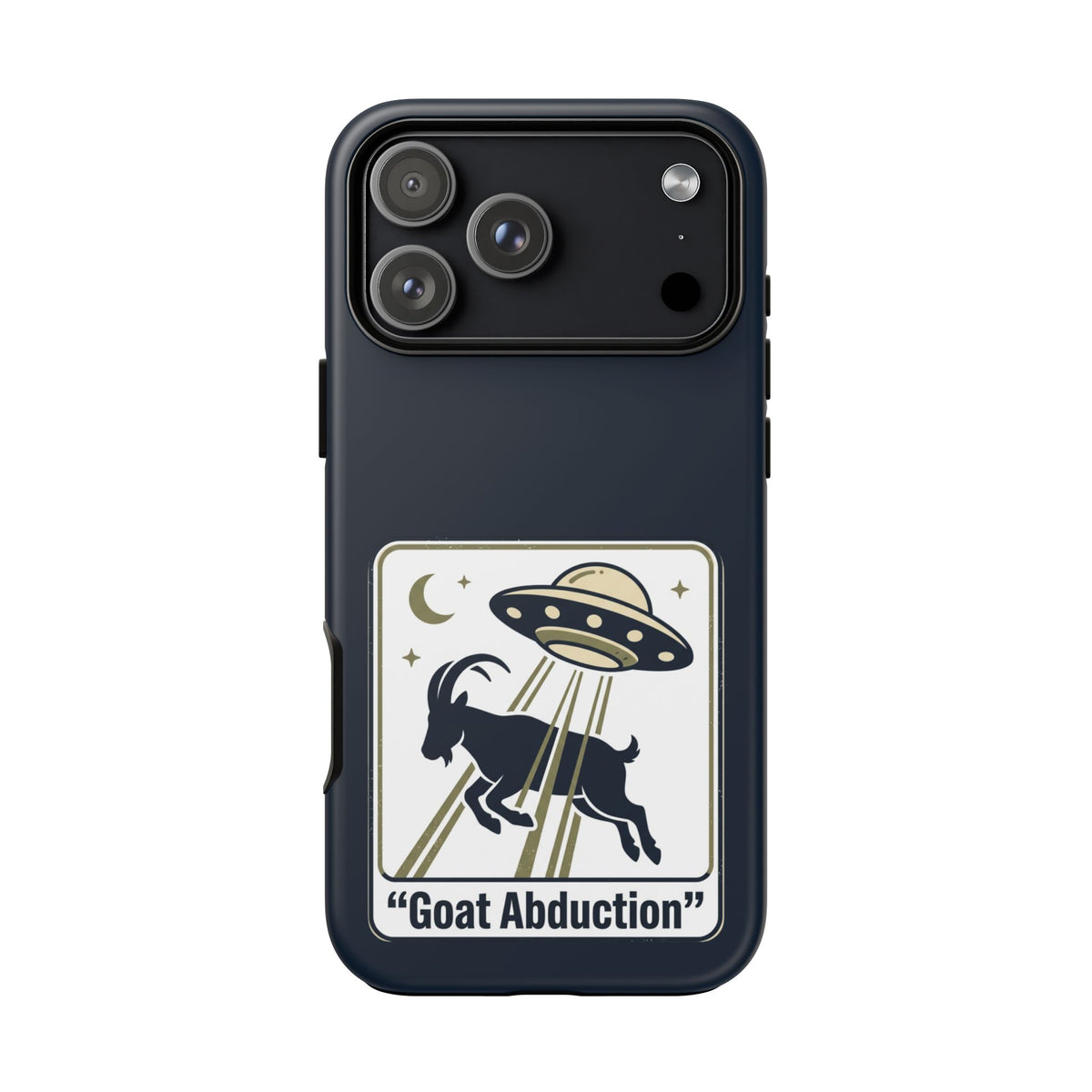 Goat Abduction Phone Case – Funny UFO Alien Goat Design, Novelty iPhone Cover