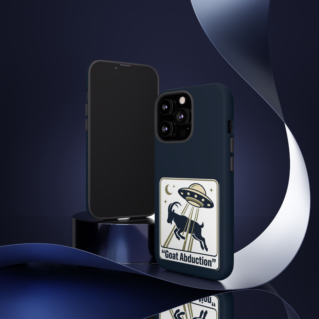 Goat Abduction Phone Case – Funny UFO Alien Goat Design, Novelty iPhone Cover