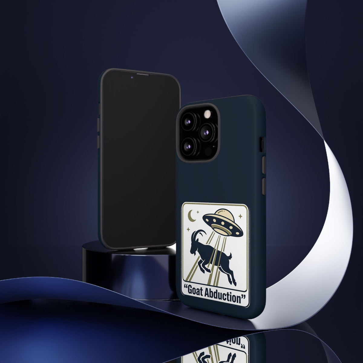 Goat Abduction Phone Case – Funny UFO Alien Goat Design, Novelty iPhone Cover