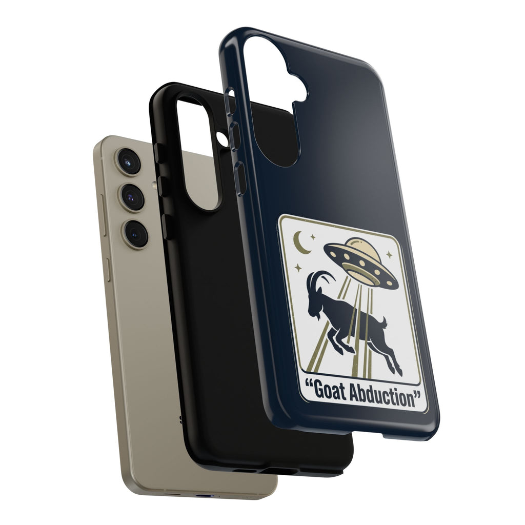 Goat Abduction Phone Case – Funny UFO Alien Goat Design, Novelty iPhone Cover