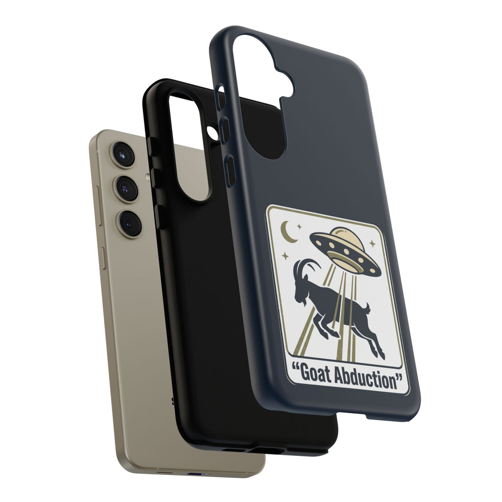 Goat Abduction Phone Case – Funny UFO Alien Goat Design, Novelty iPhone Cover