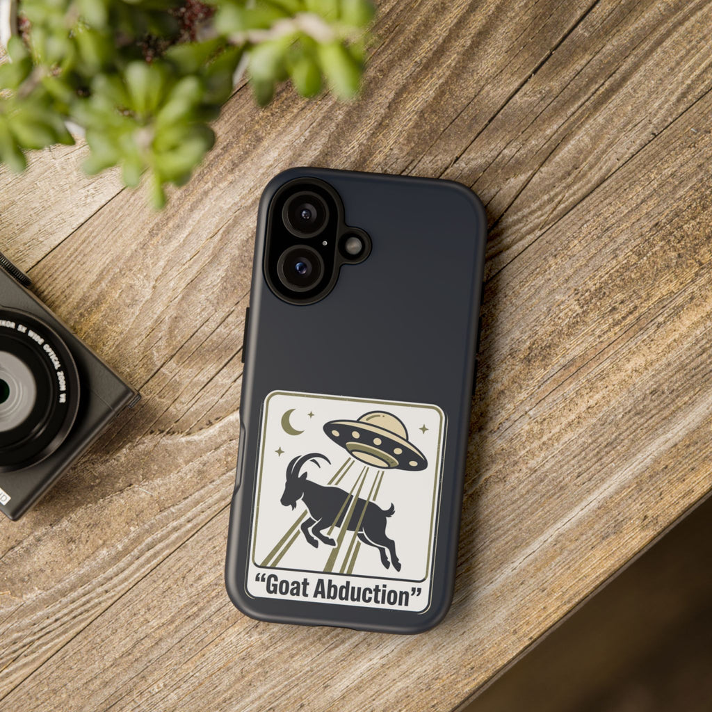 Goat Abduction Phone Case – Funny UFO Alien Goat Design, Novelty iPhone Cover