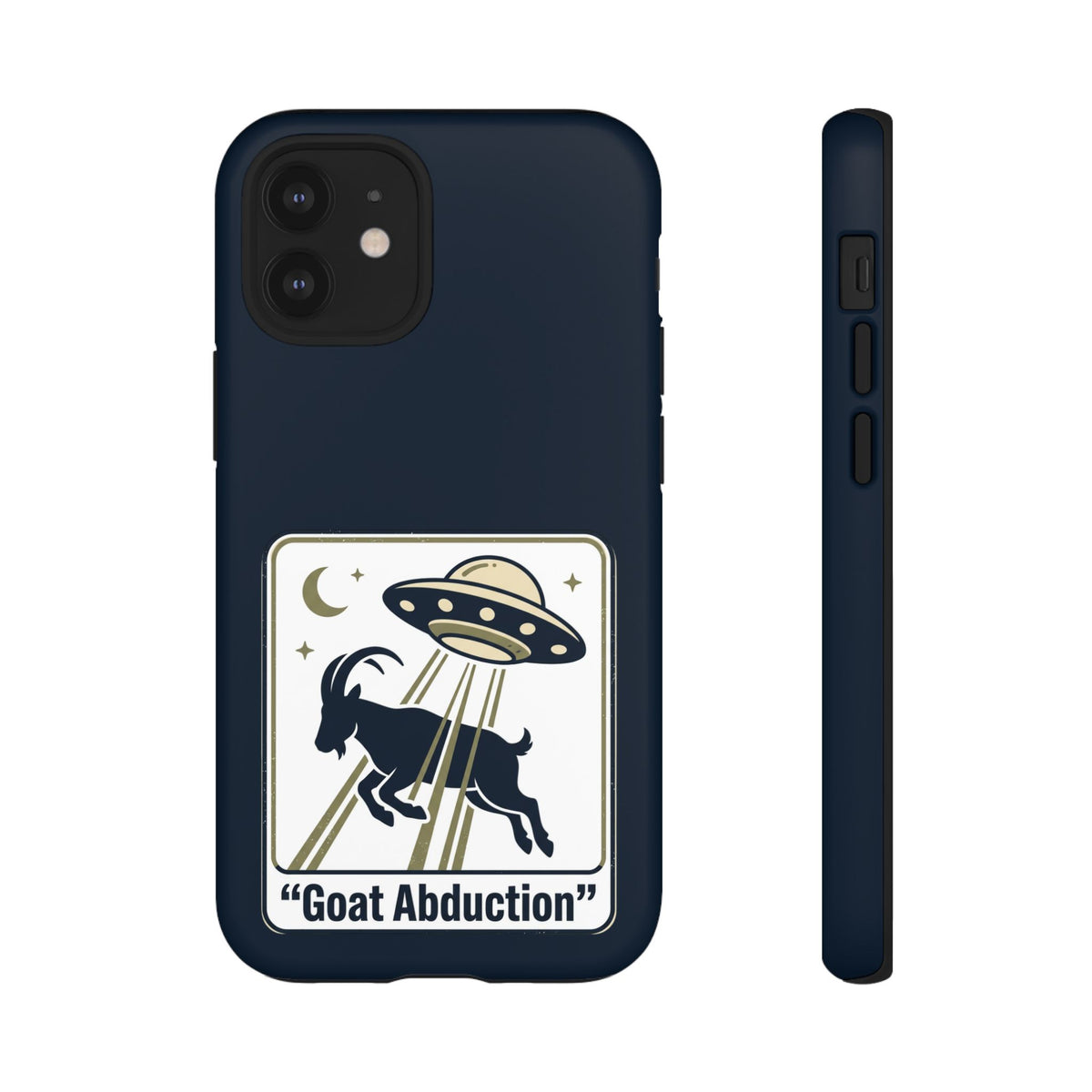 Goat Abduction Phone Case – Funny UFO Alien Goat Design, Novelty iPhone Cover