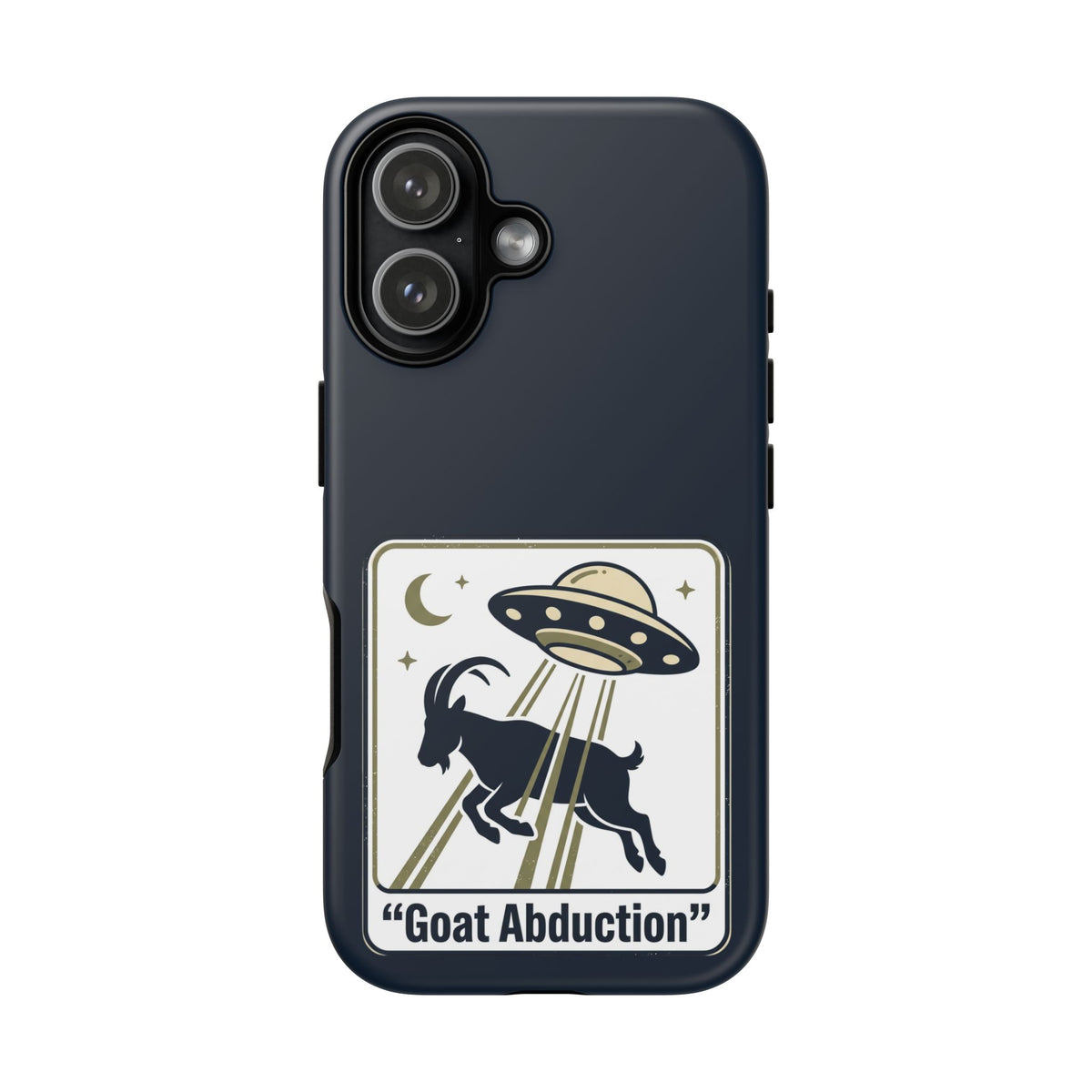 Goat Abduction Phone Case – Funny UFO Alien Goat Design, Novelty iPhone Cover