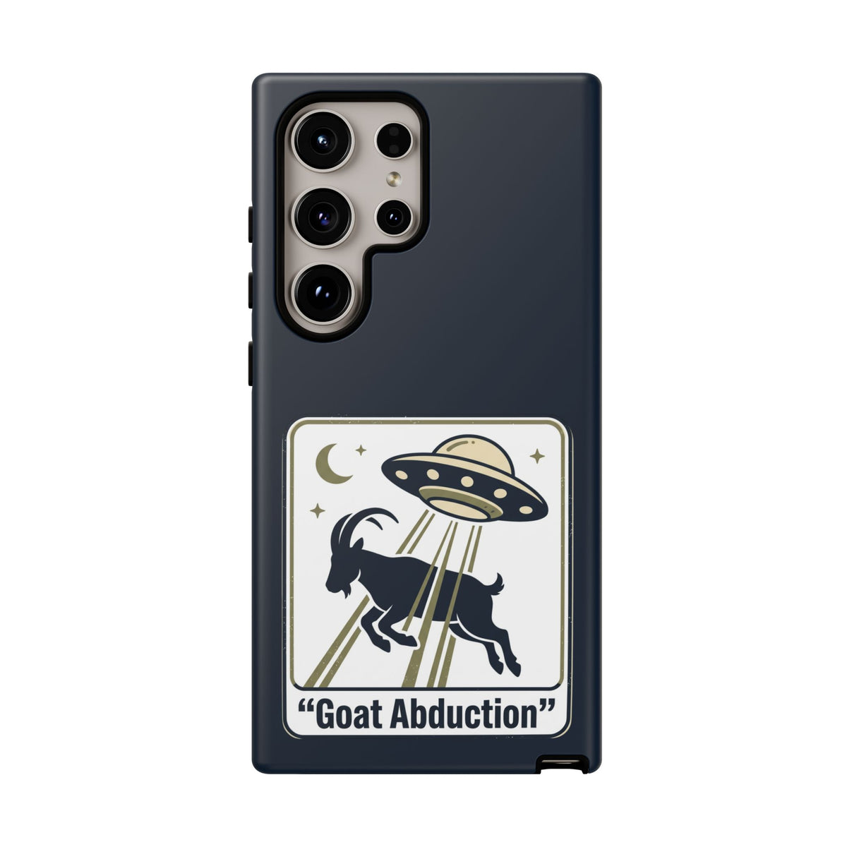 Goat Abduction Phone Case – Funny UFO Alien Goat Design, Novelty iPhone Cover