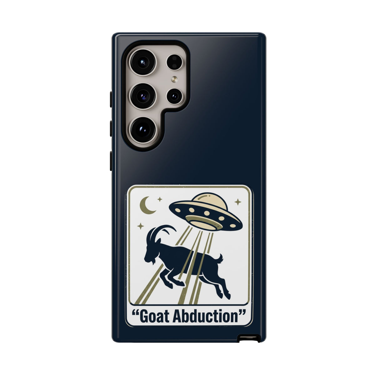 Goat Abduction Phone Case – Funny UFO Alien Goat Design, Novelty iPhone Cover
