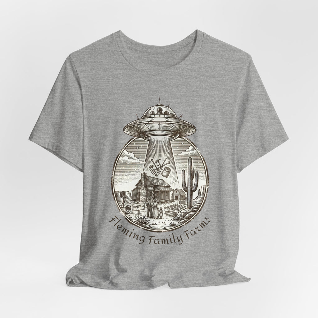 Desert UFO Abduction Tee | Retro Southwestern Alien, Vintage Sci‑Fi Graphic