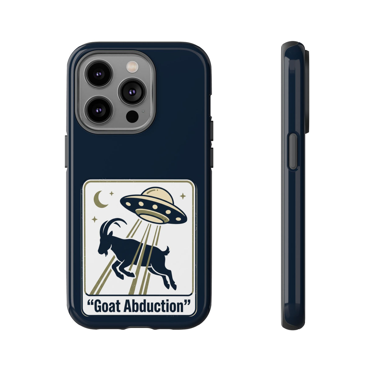 Goat Abduction Phone Case – Funny UFO Alien Goat Design, Novelty iPhone Cover