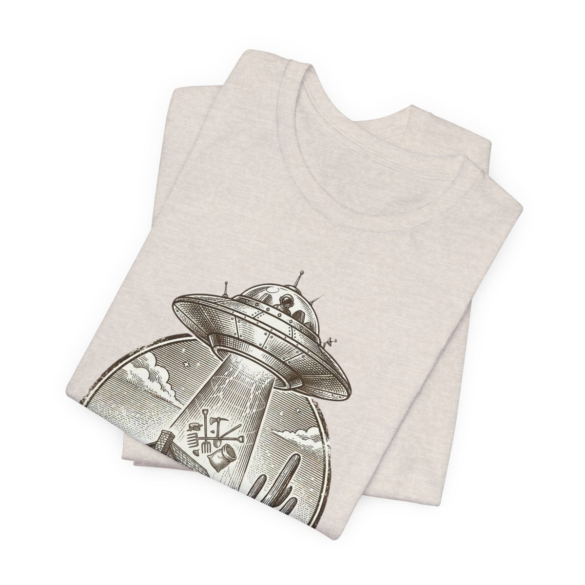 Desert UFO Abduction Tee | Retro Southwestern Alien, Vintage Sci‑Fi Graphic
