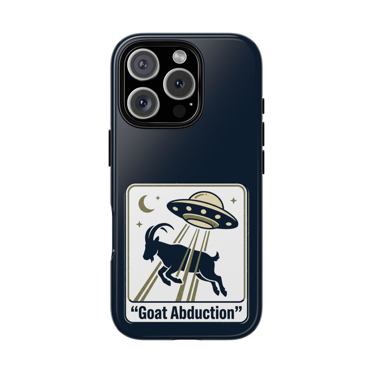Goat Abduction Phone Case – Funny UFO Alien Goat Design, Novelty iPhone Cover