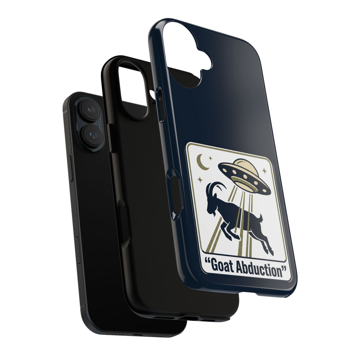 Goat Abduction Phone Case – Funny UFO Alien Goat Design, Novelty iPhone Cover