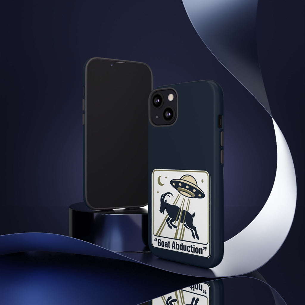 Goat Abduction Phone Case – Funny UFO Alien Goat Design, Novelty iPhone Cover