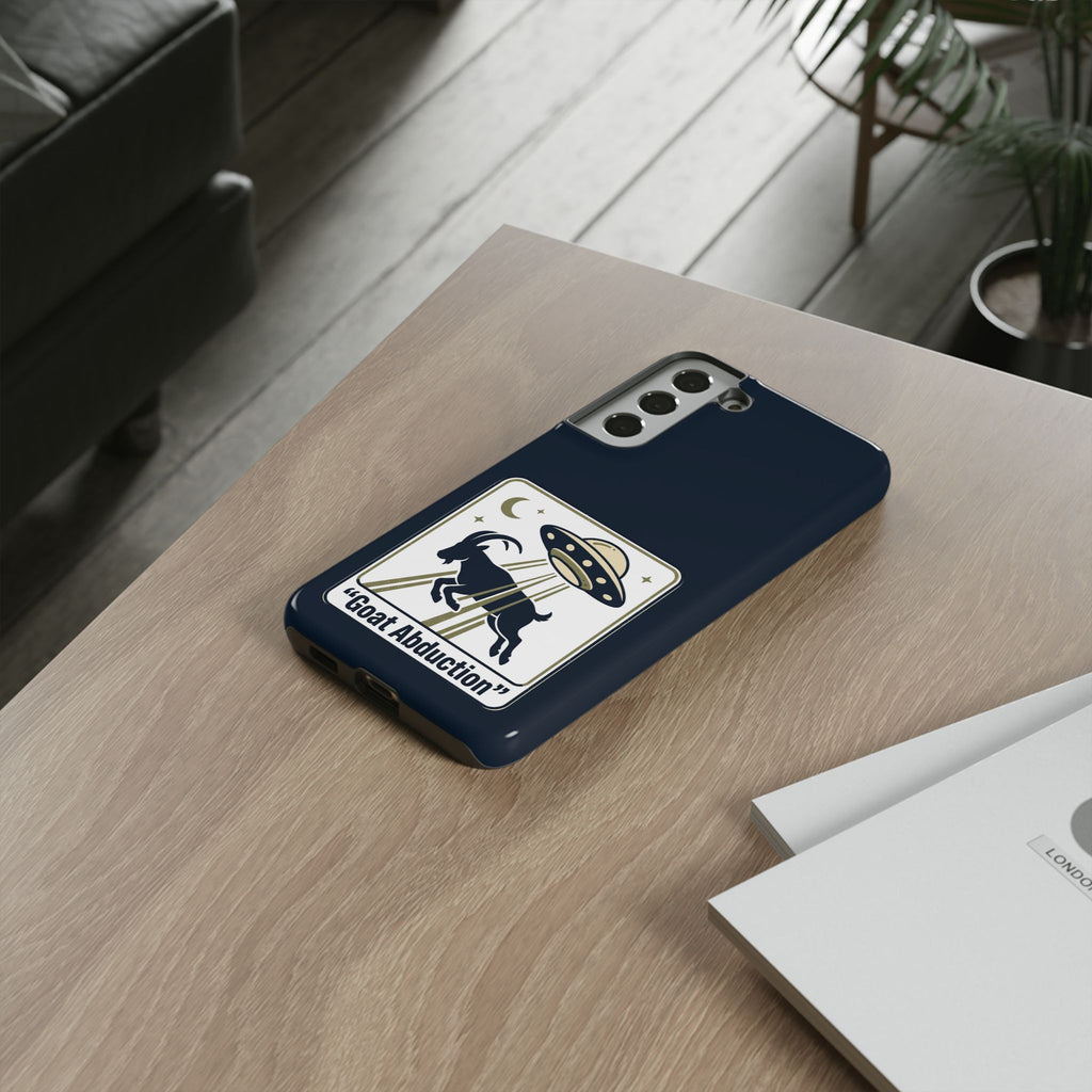 Goat Abduction Phone Case – Funny UFO Alien Goat Design, Novelty iPhone Cover
