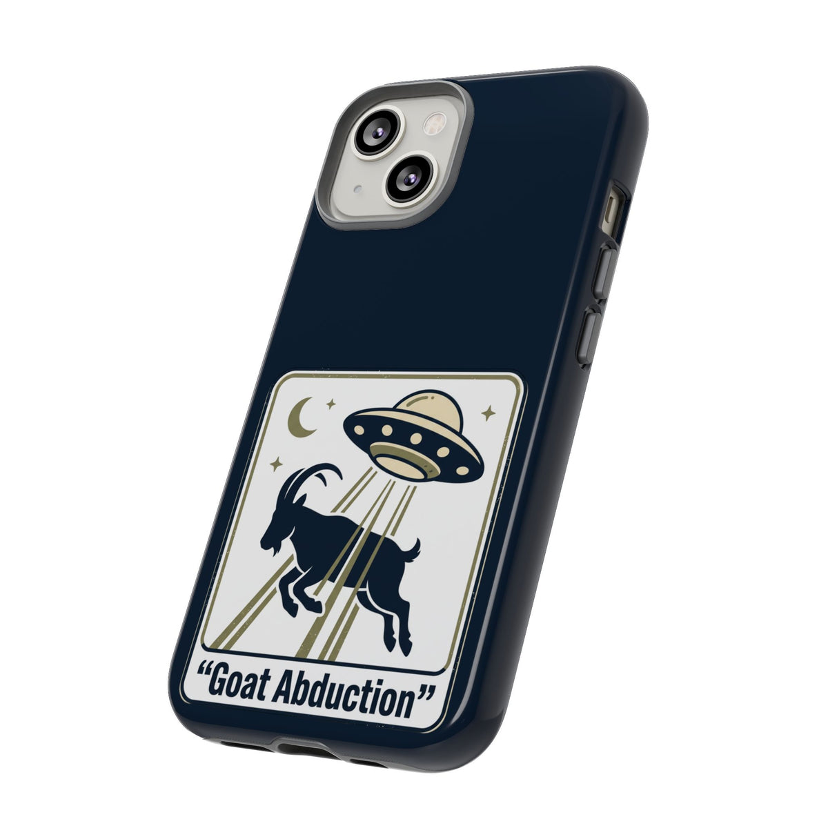Goat Abduction Phone Case – Funny UFO Alien Goat Design, Novelty iPhone Cover