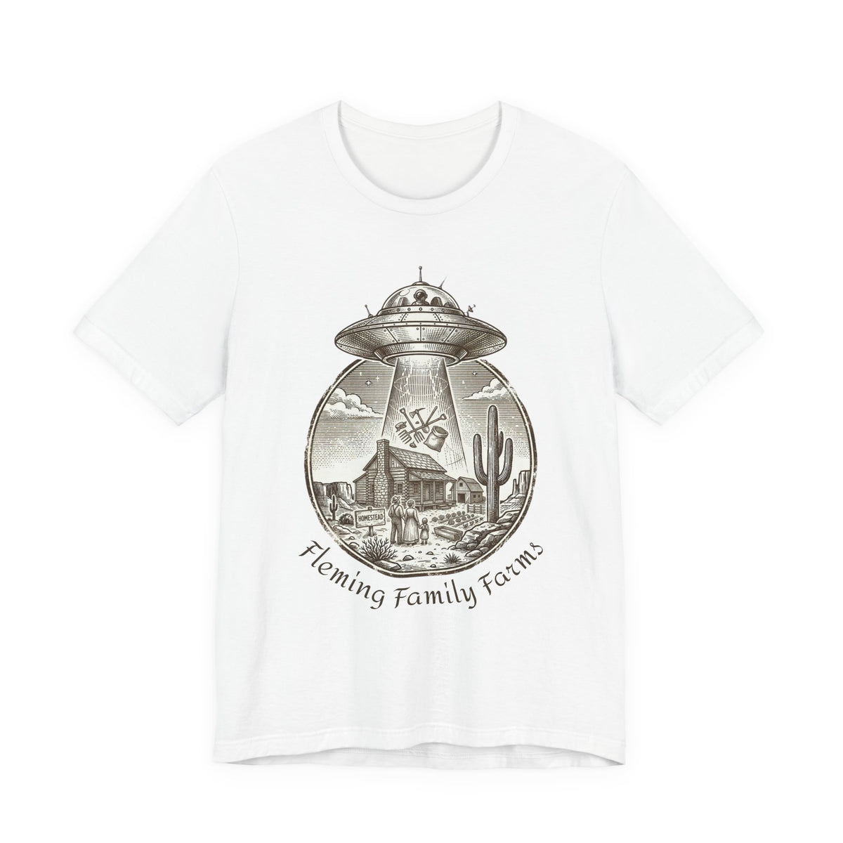 Desert UFO Abduction Tee | Retro Southwestern Alien, Vintage Sci‑Fi Graphic