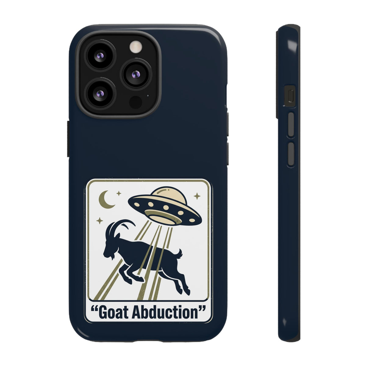 Goat Abduction Phone Case – Funny UFO Alien Goat Design, Novelty iPhone Cover