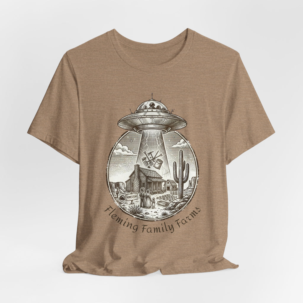 Desert UFO Abduction Tee | Retro Southwestern Alien, Vintage Sci‑Fi Graphic