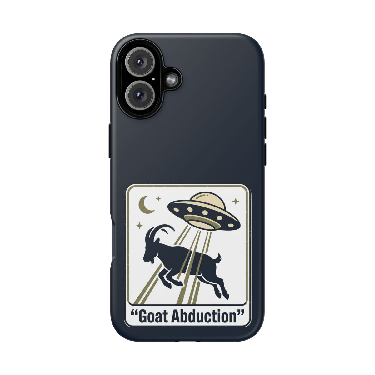Goat Abduction Phone Case – Funny UFO Alien Goat Design, Novelty iPhone Cover